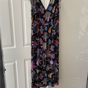 IMAN Black Floral Midi Dress